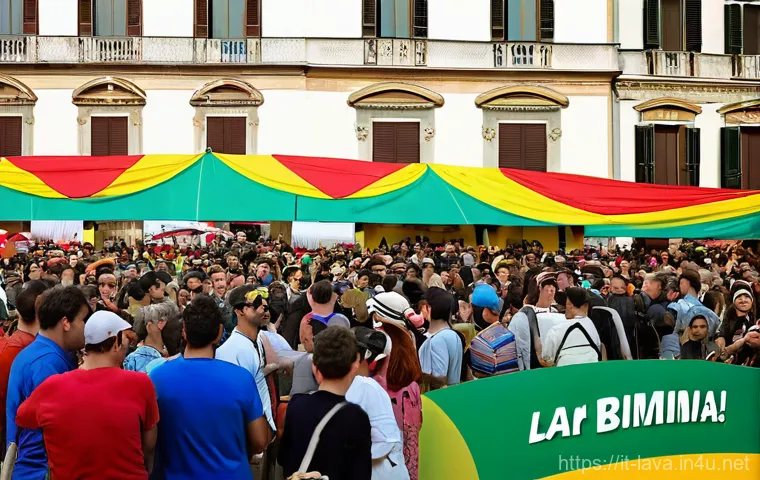 라바 팬들을 위한 커뮤니티 이벤트 - Prompt 1: Community Celebration at an Italian Larva Fan Fest**