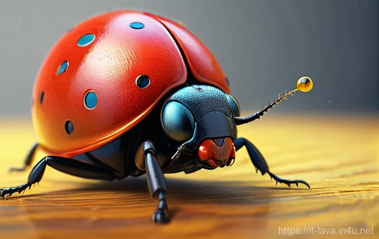 라바 애니메이션에서 쓰인 슬랩스틱 코미디 - **Prompt:** A vibrant CGI animation still depicting Red and Yellow Larva in a classic slapstick scen...
