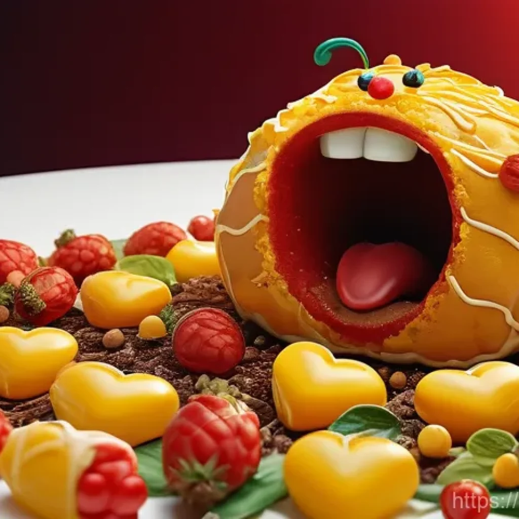 라바 캐릭터가 표현하는 감정의 종류 - **Prompt: The Gastronomic Rollercoaster of Larva**
    "A highly detailed and humorously expressive ...