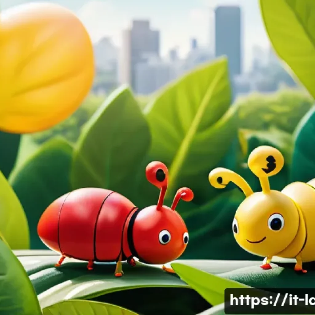 라바의 스토리텔링에서 가족적 요소 - A vibrant and charming scene featuring two cartoonish insect characters resembling larvae, one brigh...
