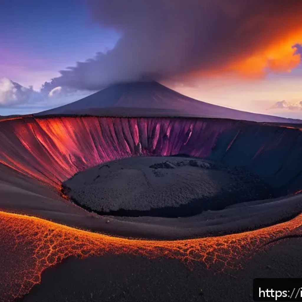 라바를 주제로 한 블로그 운영 전략 - A stunning panoramic view of Mauna Loa volcano in Hawaii showcasing a smooth, glossy pahoehoe lava f...