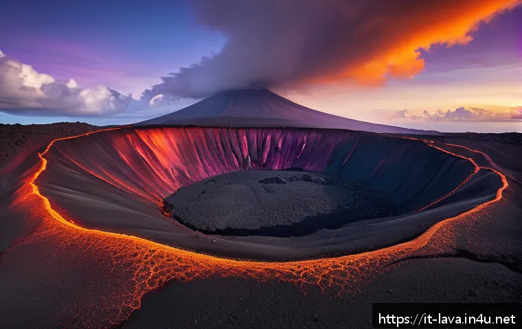 라바를 주제로 한 블로그 운영 전략 - A stunning panoramic view of Mauna Loa volcano in Hawaii showcasing a smooth, glossy pahoehoe lava f...