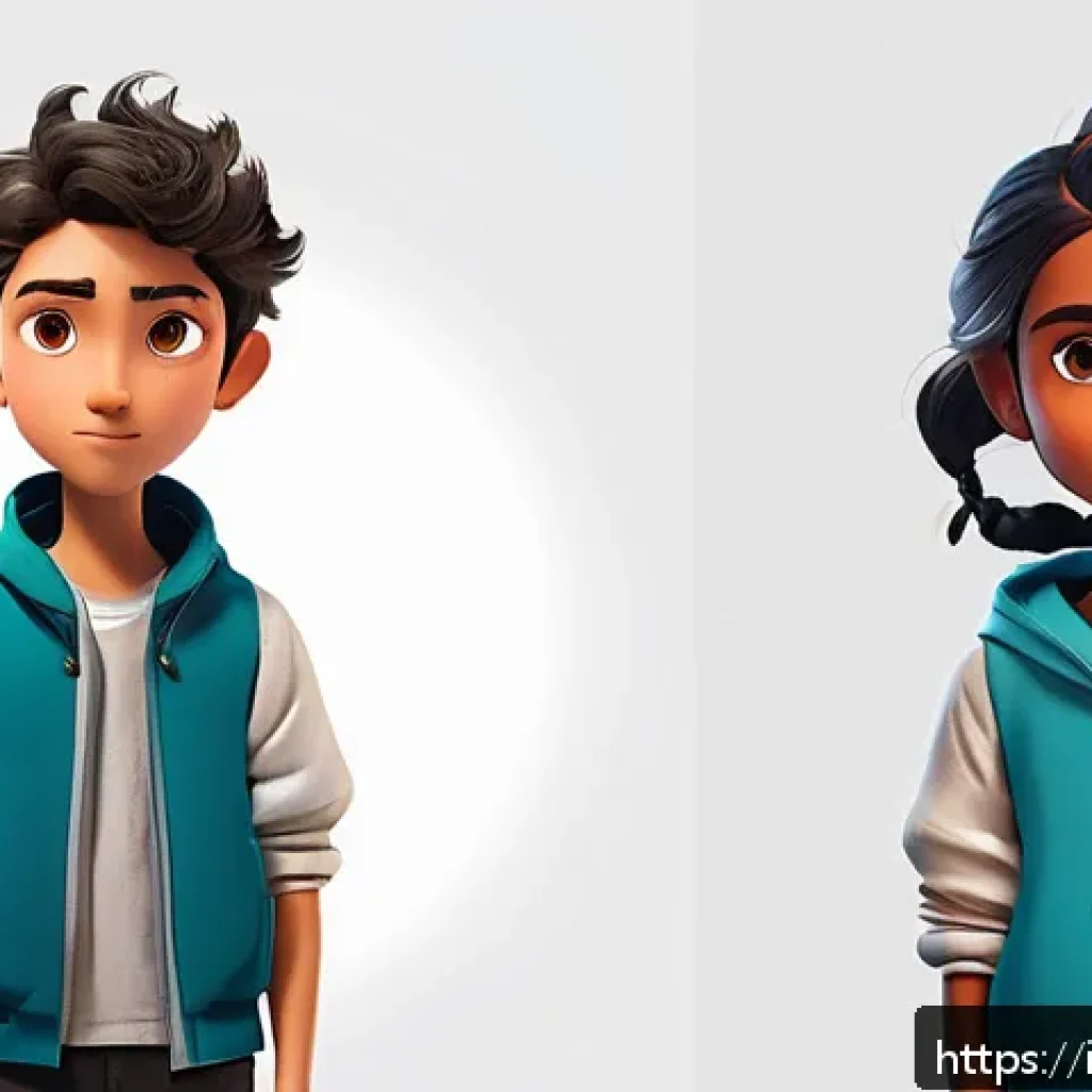 라바 캐릭터 개발 스토리 - A detailed character design sketch of a young animated protagonist inspired by the creative process ...